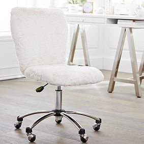 Polar Bear Faux Fur Airgo Swivel Desk Chair