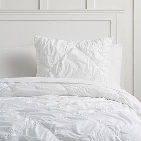 Ruched Diamond Organic Duvet Set