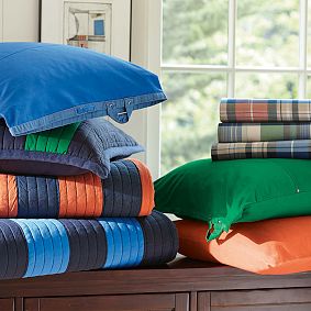 Rugby Stripe Reversible Quilt + Sham