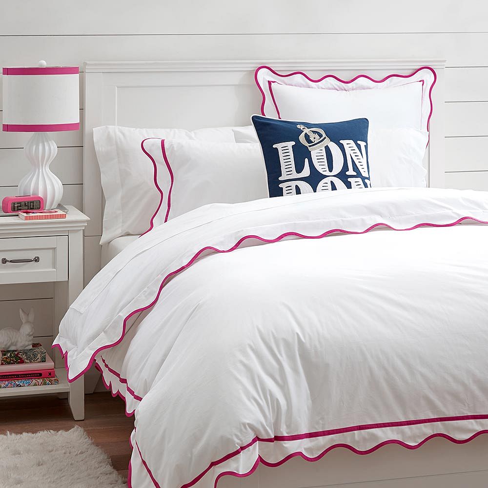 Vienna Scallop Duvet Cover, Pink Magenta