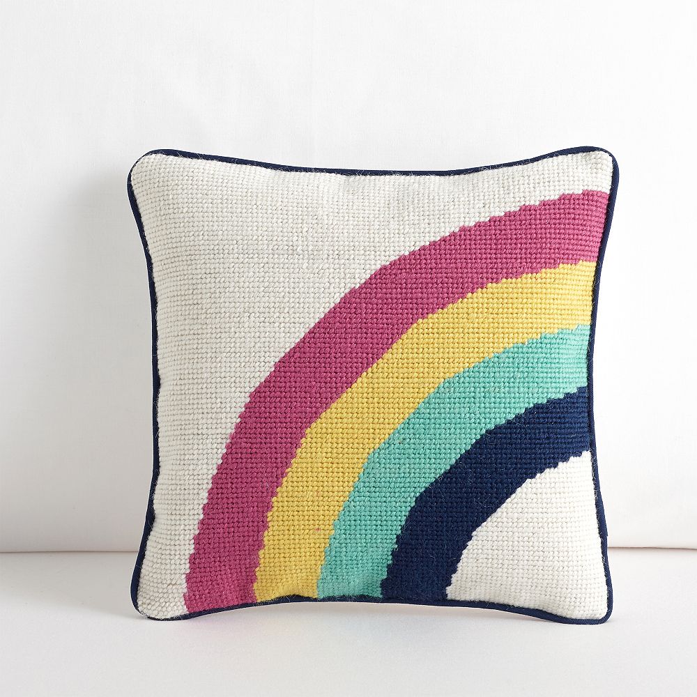 Rainbow Clubhouse Needlepoint Pillow