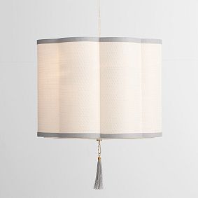 Tassel Drum Shade Adjustable Pendant