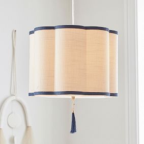 Tassel Drum Shade Adjustable Pendant