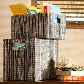 Upcycled Storage Bins - Black/Gray
