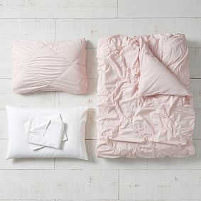 Ruched Diamond Organic Duvet Set