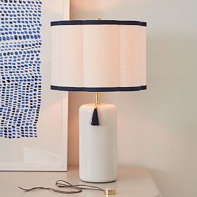 Tassel Drum Shade Table Lamp