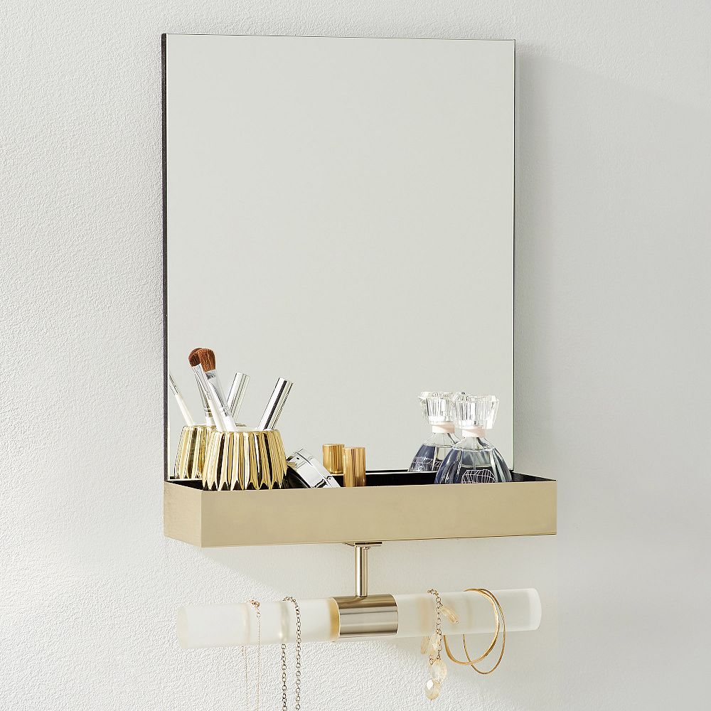Ava Frosted Acrylic Mirror Jewelry Storage