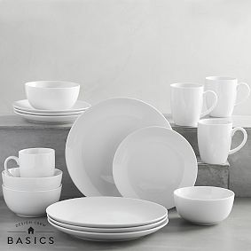 Design Crew Basics Coupe Dinnerware, 16-Piece Place Setting