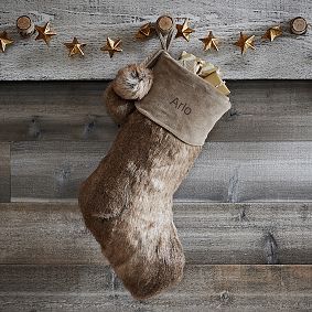 Wolf Faux-Fur Stocking