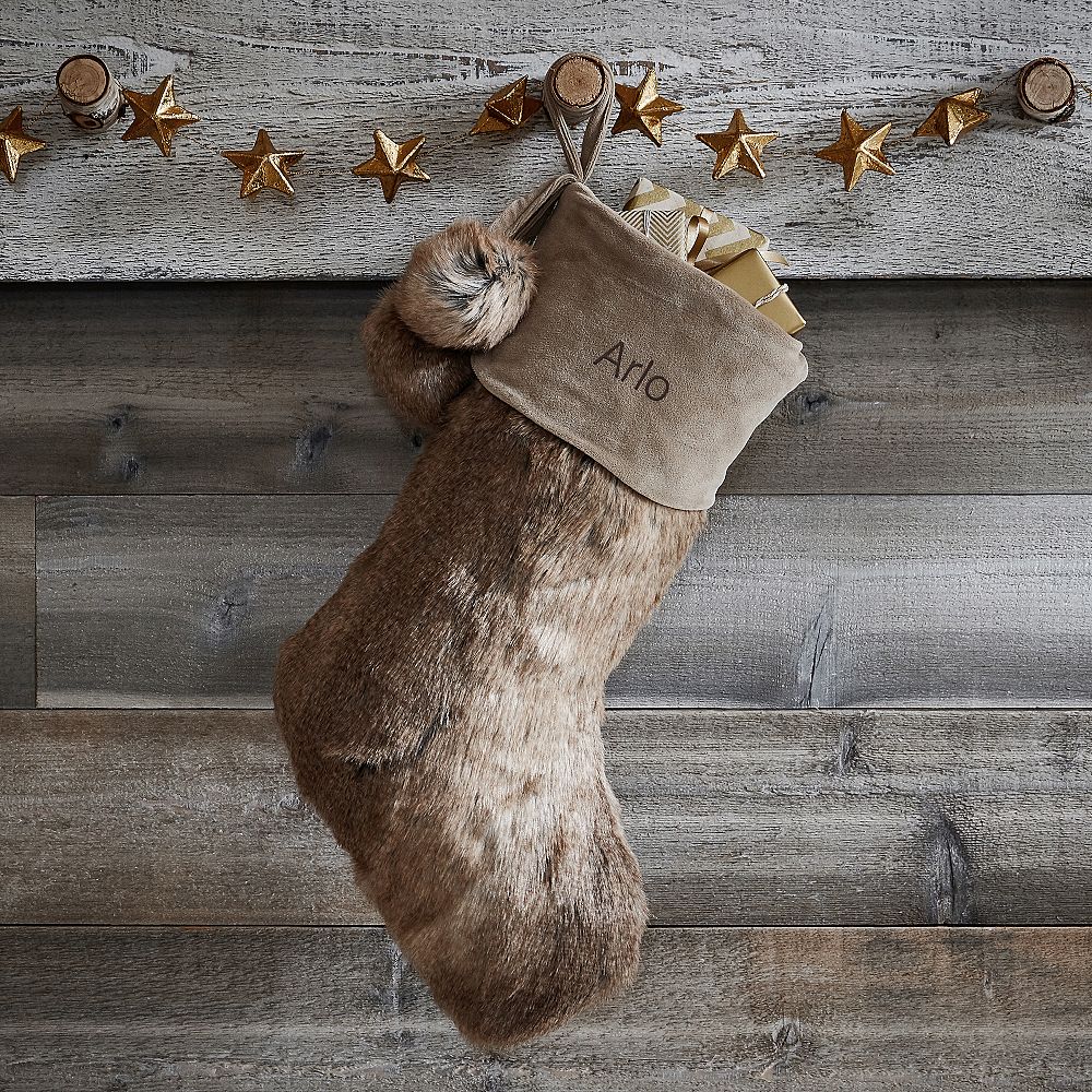 Wolf Faux-Fur Stocking