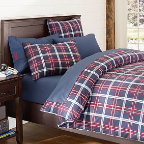 Hamilton Duvet Cover, Navy/Red