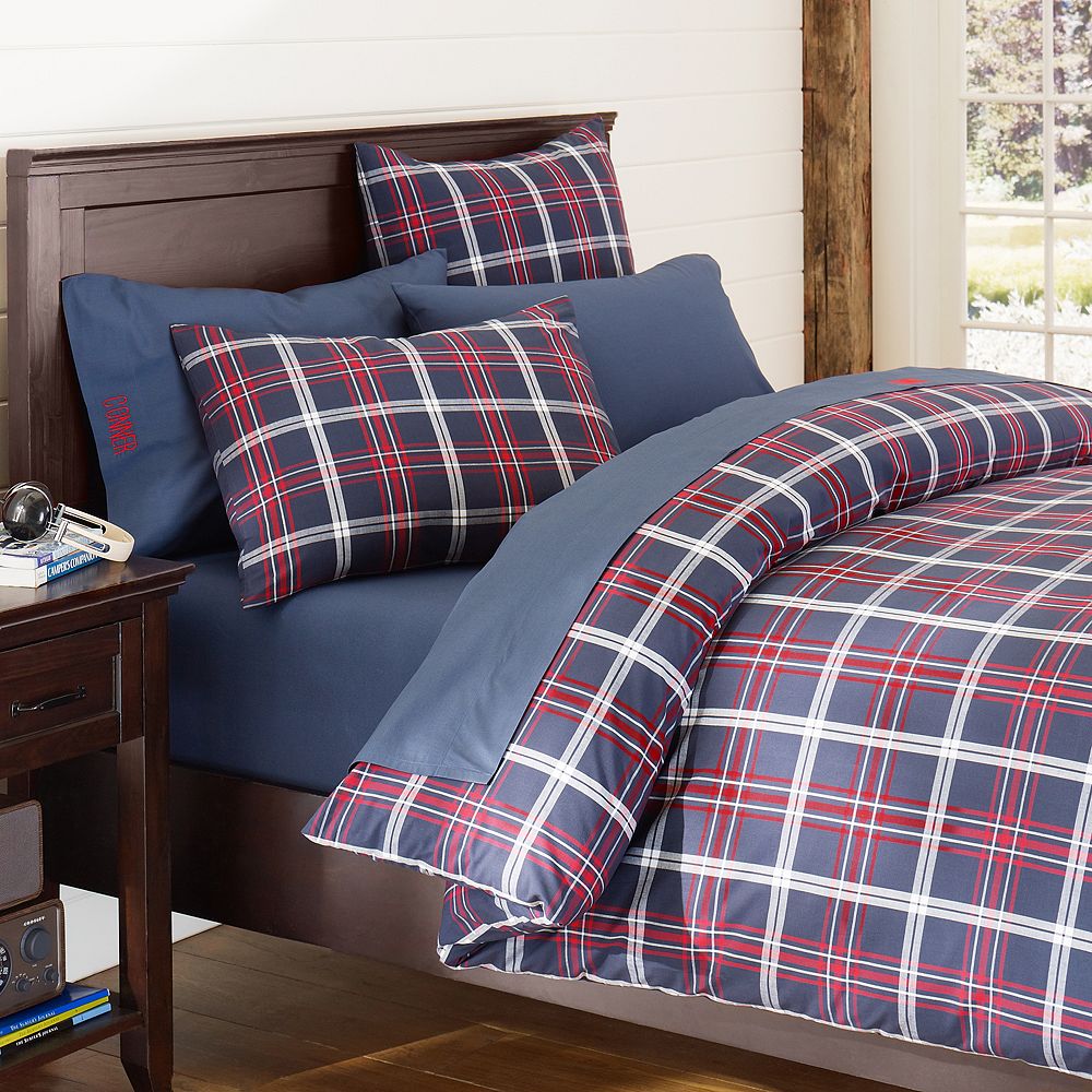 Hamilton Duvet Cover, Navy/Red