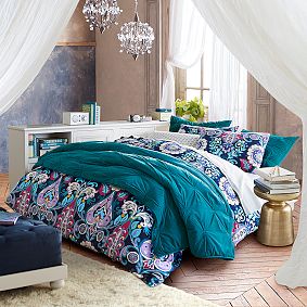 Jewel Damask Flannel Duvet Cover