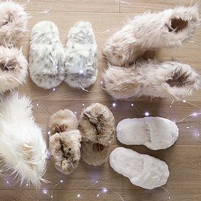 Gray Leopard Open Toe Faux-Fur Slide Slippers