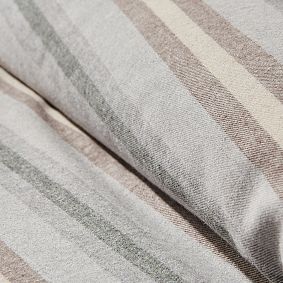 Rustic Stripe Organic  Flannel Duvet Cover