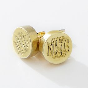 Sarah Chloe Lia Monogram Stud Earrings