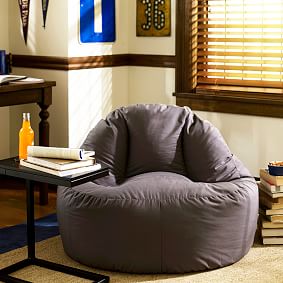 Canvas Charcoal Leanback Lounger