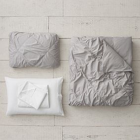 Ruched Diamond Organic Duvet Set