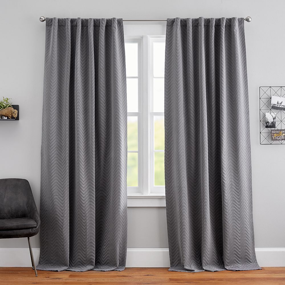 Zig-Zag Washed Blackout Curtain