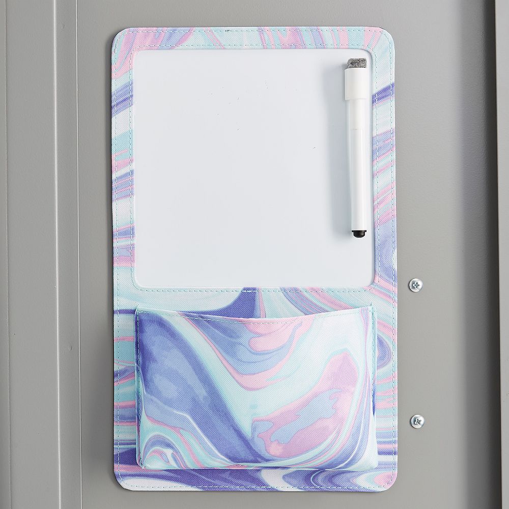 Pink/Purple Marble Dry Erase Locker Pocket