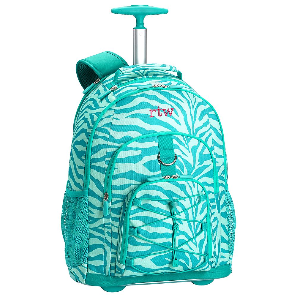 Gear-Up Ceramic Pool Tonal Zebra Rolling Backpack