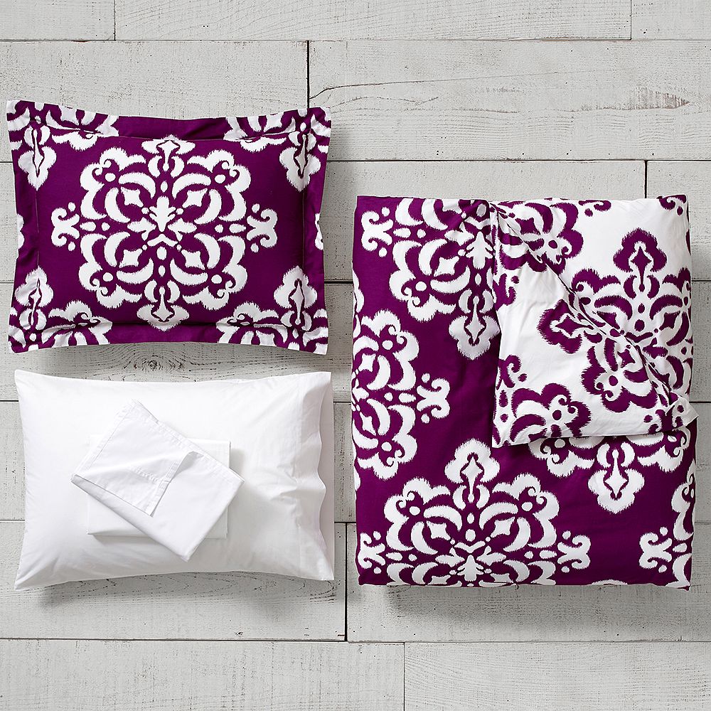 Ikat Medallion Duvet Bedding Set with Duvet Cover, Duvet Insert, Sham, Sheet Set + Pillow Inserts