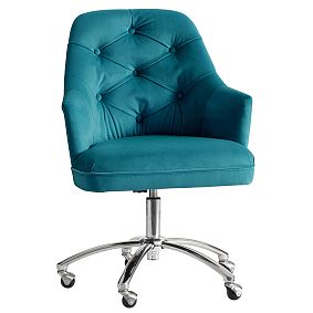 Velvet Tufted Swivel Desk Chair