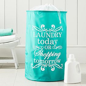 Duffle Hamper with Crossbody Strap, Aqua