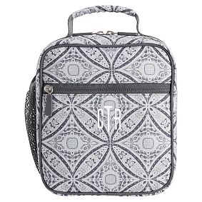 Gear-Up Charcoal Preppy Rings Classic Lunch Bag