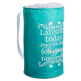 Duffle Hamper with Crossbody Strap, Aqua