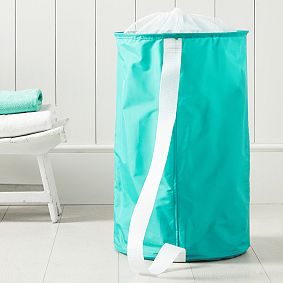 Duffle Hamper with Crossbody Strap, Aqua