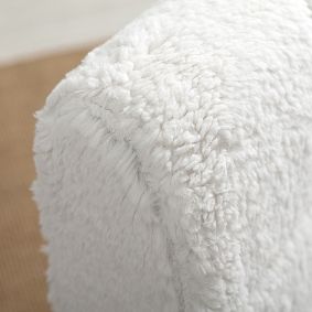 Ivory Sherpa Faux-Fur Mini Gaming Chairless Chair