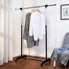 Single Tier Rolling Garment Rack
