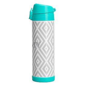 Gray Preppy Diamond 17 oz Water Bottle
