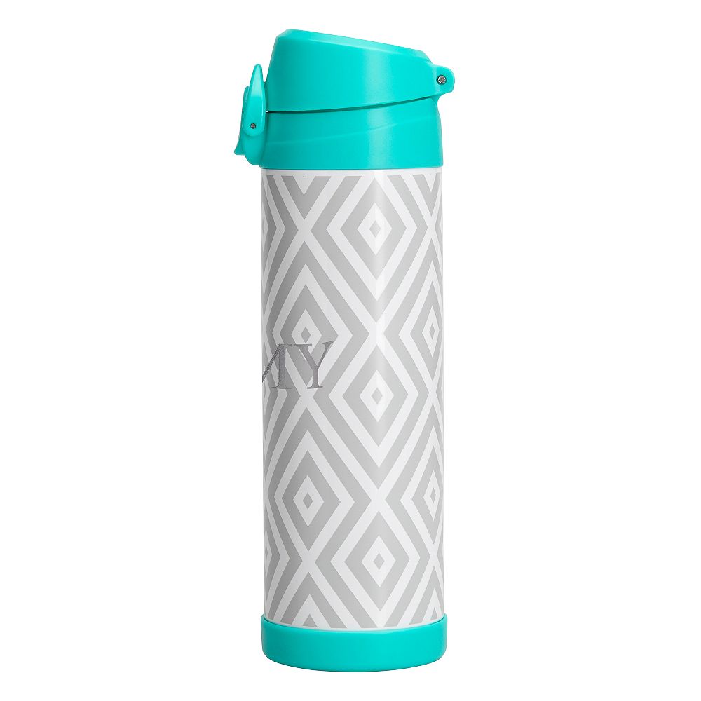 Gray Preppy Diamond 17 oz Water Bottle