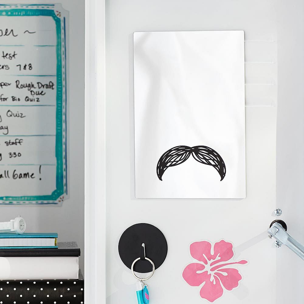Square Mirror With Mustache Decal