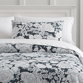Winter Rose Duvet Bedding Set with Duvet Cover, Duvet Insert, Sham, Sheet Set + Pillow Inserts