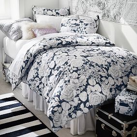 Winter Rose Duvet Bedding Set with Duvet Cover, Duvet Insert, Sham, Sheet Set + Pillow Inserts