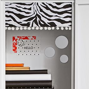 Black Zebra Dottie Pom Pom Locker Curtains