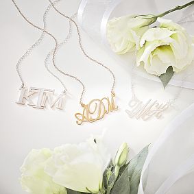 Monogram Casual Cursive Necklace