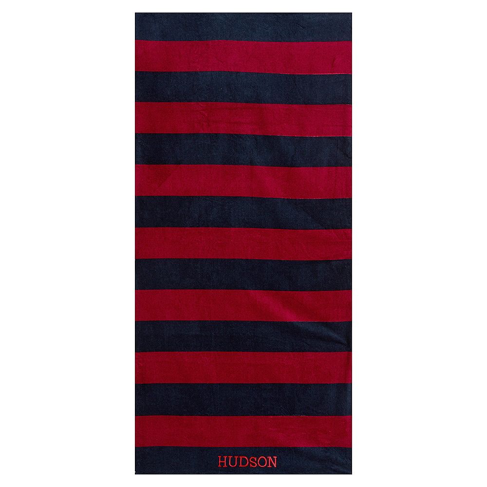 Rugby Stripe Beach Towel, Red
