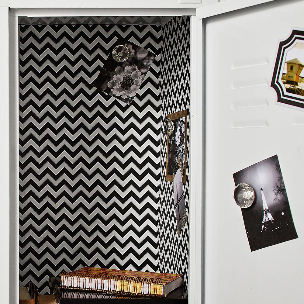 Black Chevron Locker Wallpaper, 3 Sheets