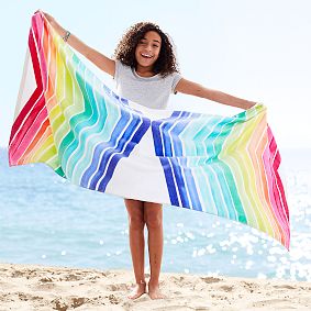 Rainbow Chevron Beach Towel UPF 50+