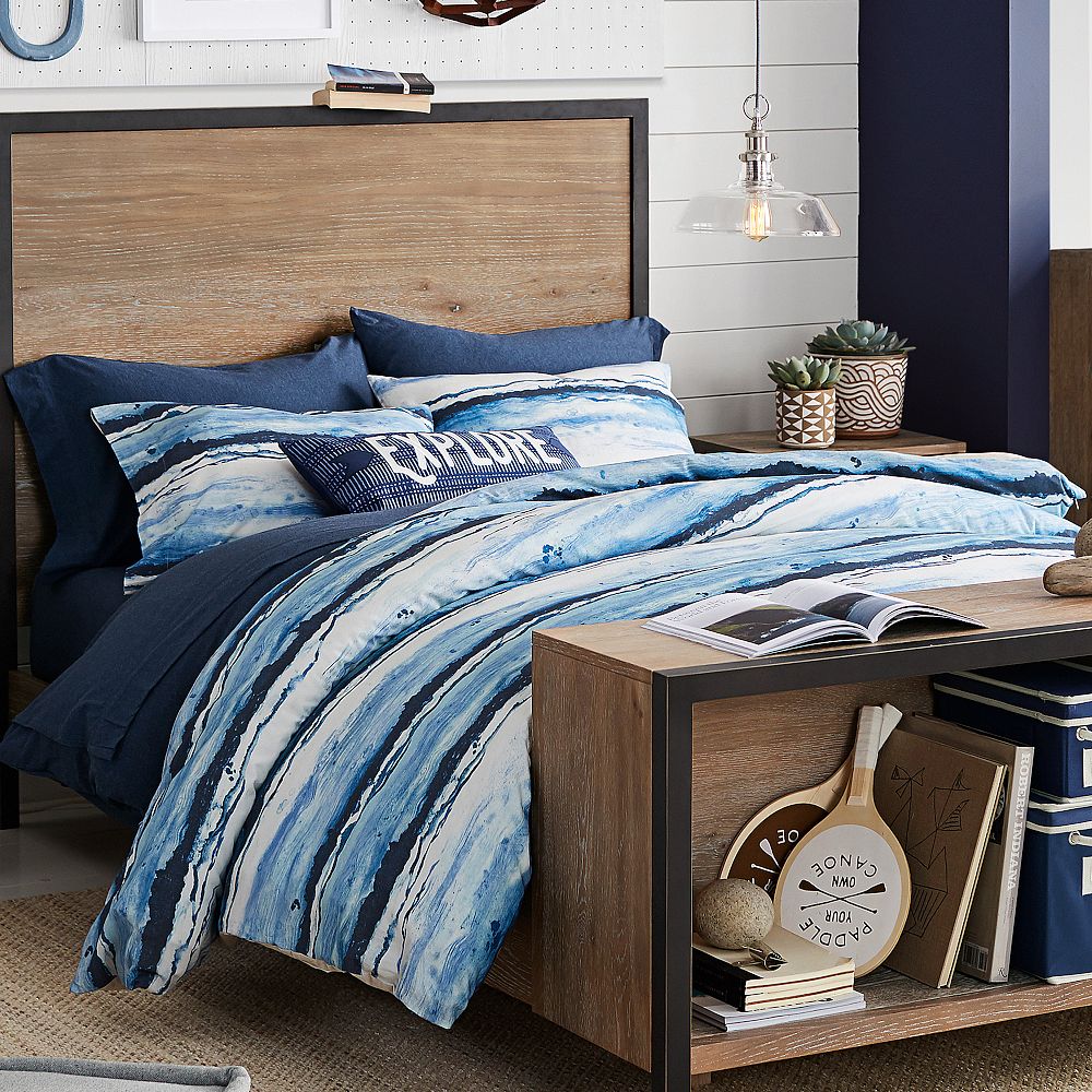 Wave Stripe Reversible Duvet Cover