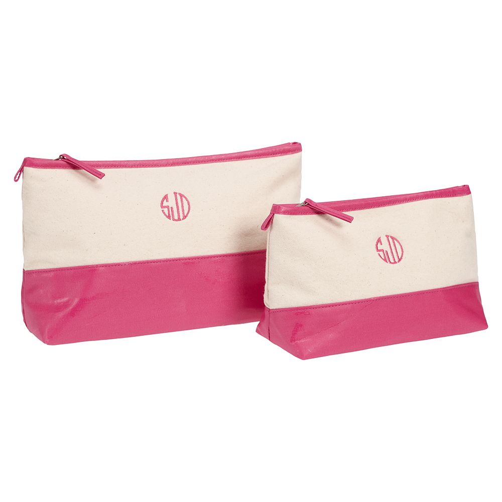 Color Pop Pouch, Set of 2, Pink Magenta