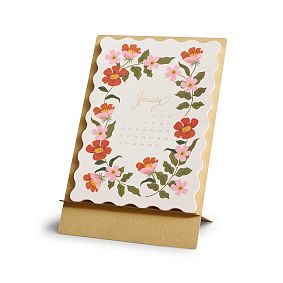 Rifle Paper Co. 2025 Strawberry Fields Brass Easel Calendar