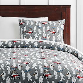 Yuletide Yeti Flannel Duvet Cover