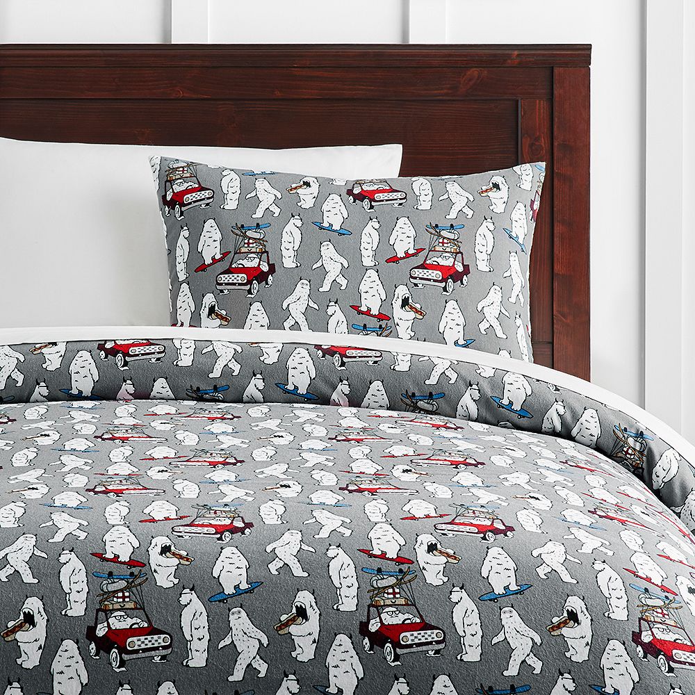 Yuletide Yeti Flannel Duvet Cover