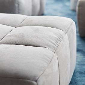 Baldwin Chaise Lounge, Faux Suede Light Gray
