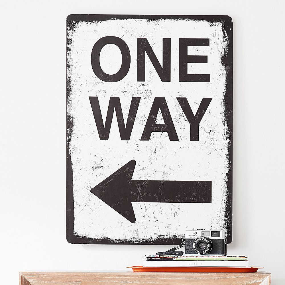 One Way Metal Sign
